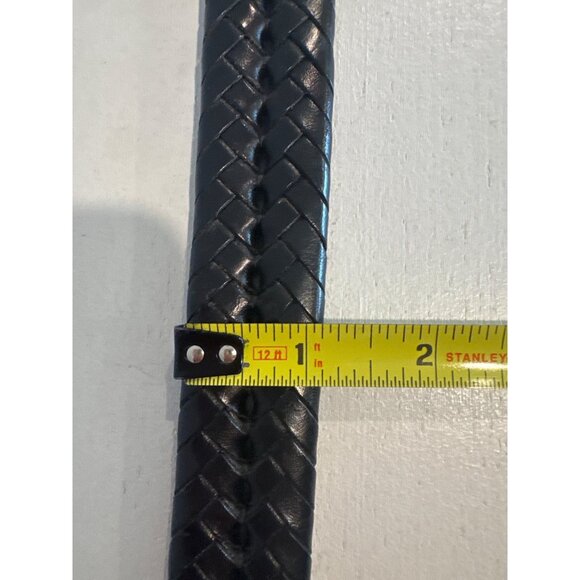 Coach Mens Belt Sz 36 Black Braided Leather Designer Classic Preppy BizCasual - Picture 6 of 8